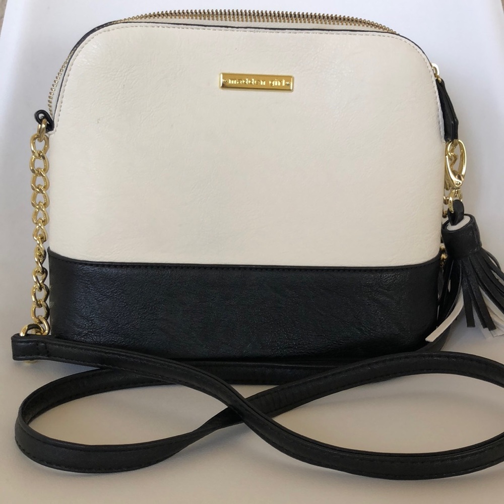 Madden girl black and white purse